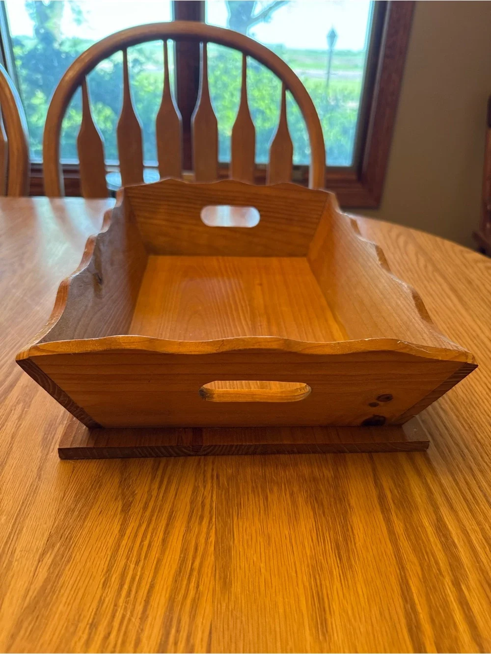 Wood Serving Tray in Honey Brown